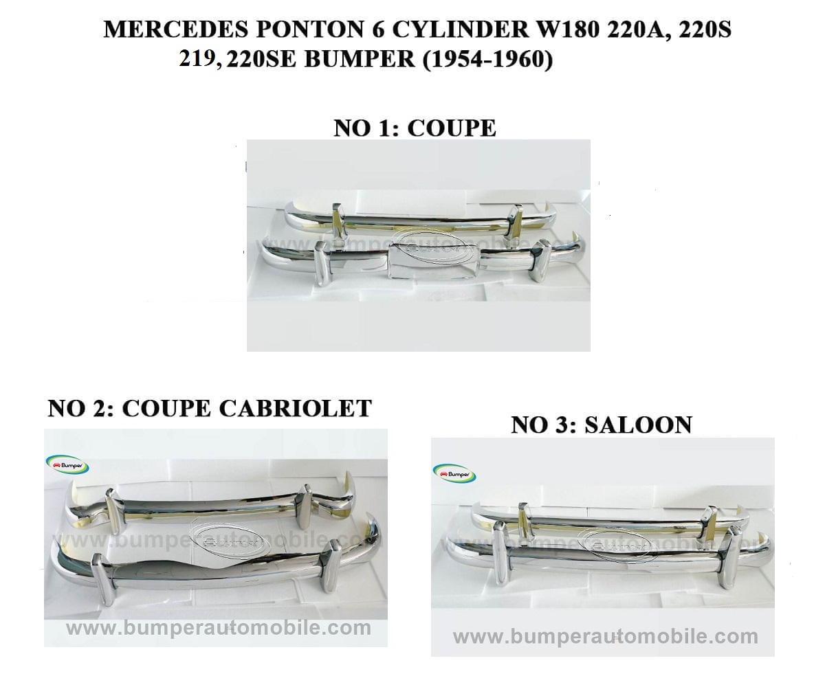 Mercedes Ponton 6-cylinder W180 220A, 220S, 220SE (1954-1960) and 219 (from 1957)